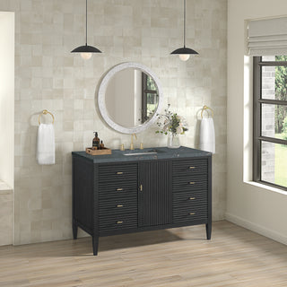 48 Inch Myrrin Freestanding Vanity in Carbon Oak / Parisien Bleu Top
