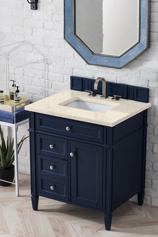 30 Inch Brittany Freestanding Vanity in Victory Blue / Eternal Marfil Top