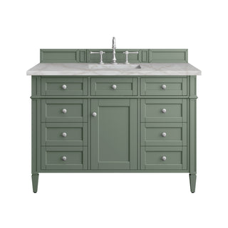 48 Inch Brittany Freestanding Vanity in Smokey Celadon / Victorian Silver Top