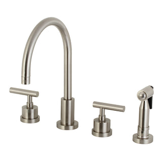 Manhattan Widespread Kitchen Faucet in Brushed Nickel