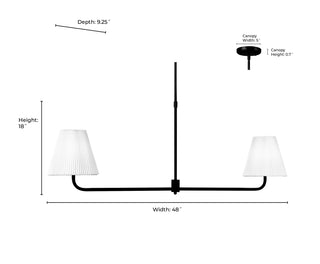 Ami 48" Wide 2-Light Island - Vintage Brass