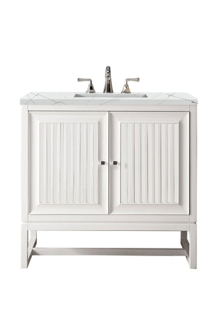 36 Inch Athens Dual Mount Vanity in Glossy White / Ethereal Noctis Top