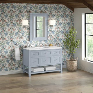 48 Inch Breckenridge Freestanding Vanity in Serenity Blue / White Zeus Top