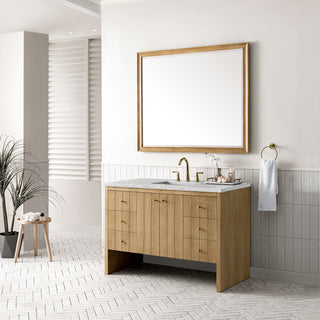 48 Inch Hudson Freestanding Vanity in Light Natural Oak / Eternal Jasmine Pearl Top