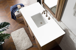 48 Inch Portland Freestanding Vanity in Whitewashed Walnut / White Zeus Top