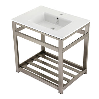 Quadras 31.13 Inch Console Sink in White
