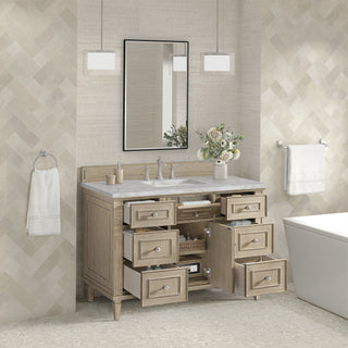 48 Inch Lorelai Freestanding Vanity in Whitewashed Oak / Victorian Silver Top