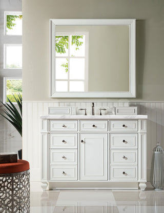 48 Inch Bristol Freestanding Vanity in Bright White / Carrara White Top