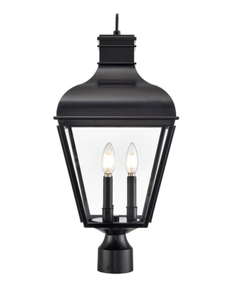 Edenton 24" High 3-Light Outdoor Post Lantern - Matte Black