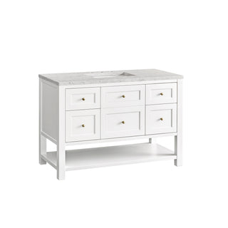 48 Inch Breckenridge Freestanding Vanity in Bright White / Eternal Jasmine Pearl Top