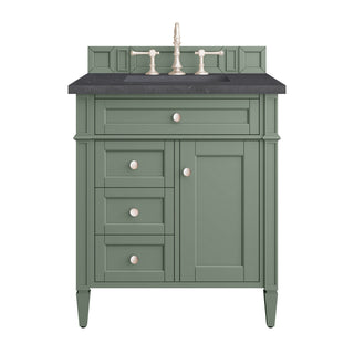 30 Inch Brittany Freestanding Vanity in Smokey Celadon / Charcoal Soapstone Top