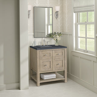 30 Inch Breckenridge Freestanding Vanity in Whitewashed Oak / Charcoal Soapstone Top