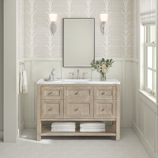 48 Inch Breckenridge Freestanding Vanity in Whitewashed Oak / White Zeus Top