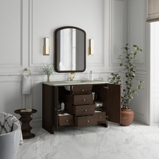 48 Inch Gracyn Freestanding Vanity in Sable / Victorian Silver Top