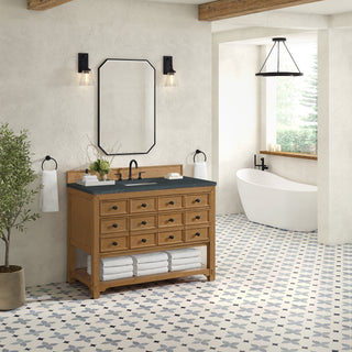 48 Inch Malibu Freestanding Vanity in Amber Birch / Charcoal Soapstone Top