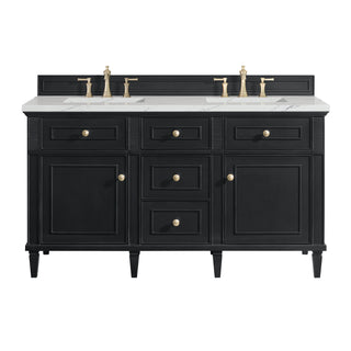 60 Inch Lorelai Freestanding Vanity in Black Onyx / Ethereal Noctis Top