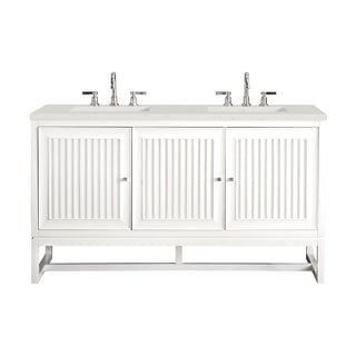 60 Inch Athens Dual Mount Vanity in Glossy White / Lime Delight Top