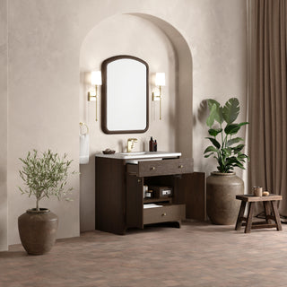 36 Inch Gracyn Freestanding Vanity in Sable / White Zeus Top
