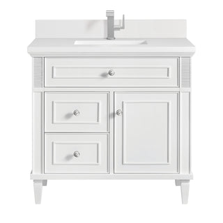 36 Inch Lorelai Freestanding Vanity in Bright White / White Zeus Top