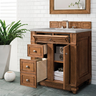 30 Inch Bristol Freestanding Vanity in Saddle Brown / Victorian Silver Top