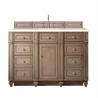60 Inch Bristol Freestanding Vanity in Whitewashed Walnut / Eternal Marfil Top