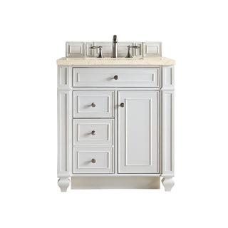 30 Inch Bristol Freestanding Vanity in Bright White / Eternal Marfil Top