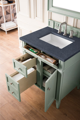 30 Inch Brittany Freestanding Vanity in Sage Green / Charcoal Soapstone Top