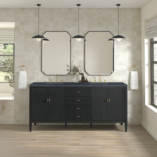 72 Inch Myrrin Freestanding Vanity in Carbon Oak / Charcoal Soapstone Top