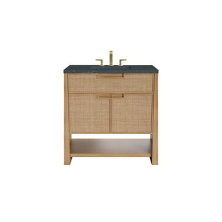 36 Inch Solene Freestanding Vanity in Seaside Oak / Charcoal Soapstone Top