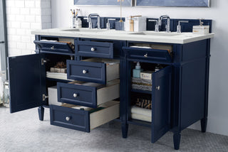 60 Inch Brittany Freestanding Vanity in Victory Blue / Ethereal Noctis Top