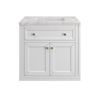 30 Inch Chicago Freestanding Vanity in Glossy White / Eternal Jasmine Pearl Top