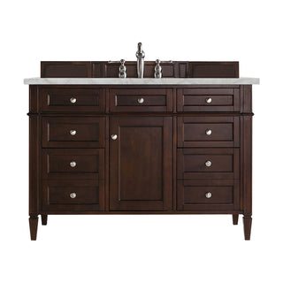 48 Inch Brittany Freestanding Vanity in Burnished Mahogany / Victorian Silver Top