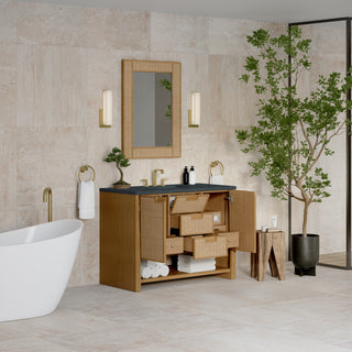 48 Inch Solene Freestanding Vanity in Seaside Oak / Charcoal Soapstone Top