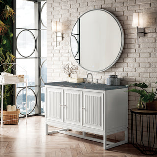 48 Inch Athens Dual Mount Vanity in Glossy White / Parisien Bleu Top