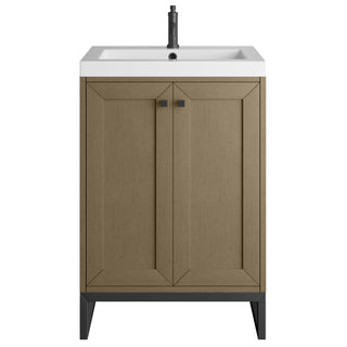 23.63 Inch Chianti Freestanding Vanity in Walnut Whisper / White Glossy Top