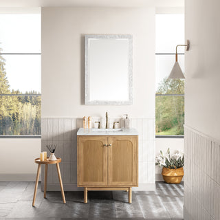 30 Inch Laurent Dual Mount Vanity in Light Natural Oak / Ethereal Noctis Top