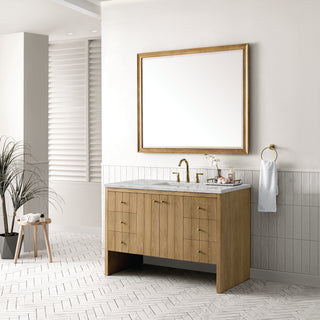 48 Inch Hudson Freestanding Vanity in Light Natural Oak / Victorian Silver Top