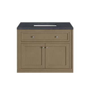 36 Inch Chicago Freestanding Vanity in Walnut Whisper / Charcoal Soapstone Top
