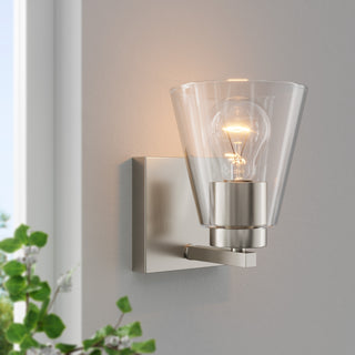 Strayhan 6.75" High 1-Light Wall Sconce - Brushed Nickel