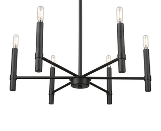 Skyva 24.25" Wide 6-Light Chandelier - Matte Black