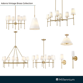 Adorra 16" Wide 3-Light Semi Flush - Vintage Brass