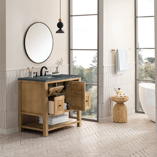 36 Inch Breckenridge Freestanding Vanity in Light Natural Oak / Parisien Bleu Top