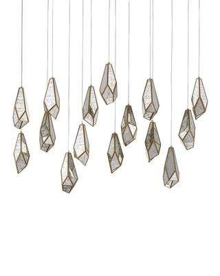 Glace Mirror 15-Light Linear Multi-Drop Pendant