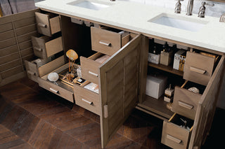72 Inch Portland Freestanding Vanity in Whitewashed Walnut / Lime Delight Top