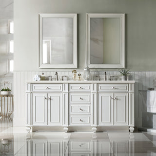 72 Inch Bristol Freestanding Vanity in Bright White / Lime Delight Top
