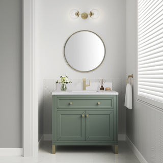 36 Inch Chicago Freestanding Vanity in Smokey Celadon / White Zeus Top