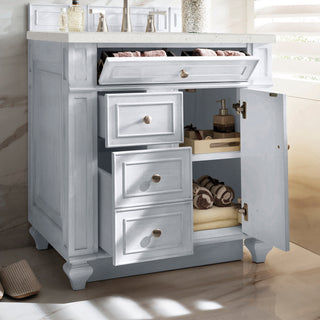 30 Inch Bristol Freestanding Vanity in Bright White / Lime Delight Top