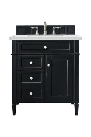 30 Inch Brittany Freestanding Vanity in Black Onyx / Ethereal Noctis Top