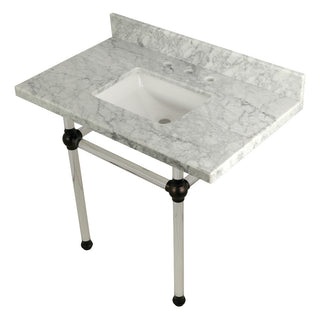 Templeton 36 Inch Console Sink in Carrara Marble