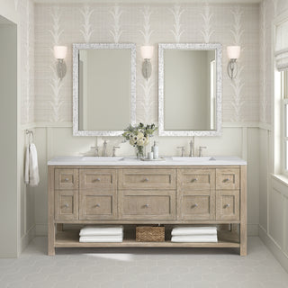 72 Inch Breckenridge Freestanding Vanity in Whitewashed Oak / Arctic Fall Top